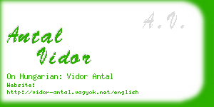 antal vidor business card